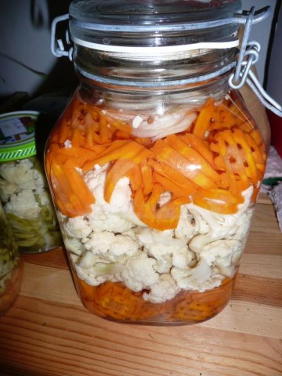 Eingekochtes Gemüse--Mixed -Pickles - Rezept