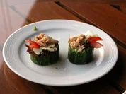 Gurkenhäppchen aus Thailand  (Taeng Kwa Maa Hor) - Rezept