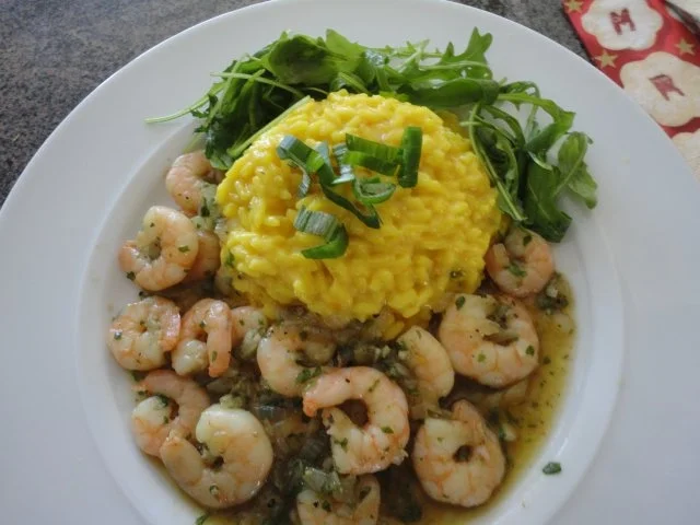 cremiger Safran Risotto & Garnelen - Rezept