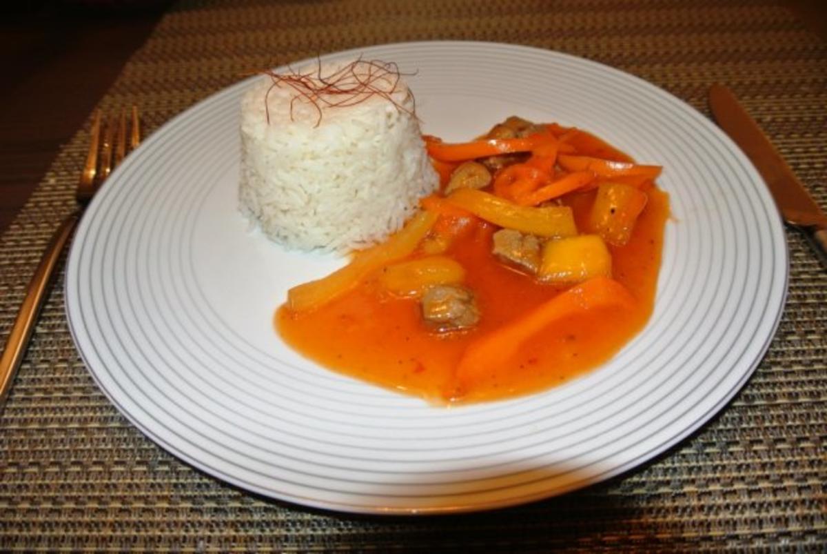 Bilder für Ente in Mangosauce Süß-sauer - Rezept