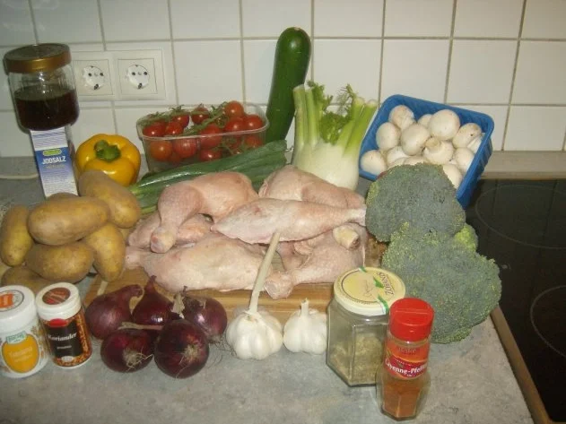 Hendlhaxen auf Gemüse - Rezept - Bild Nr. 2