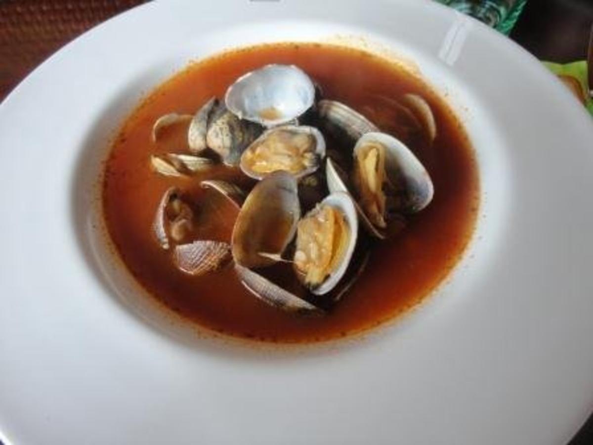 Venusmuscheln in Tomaten-Weisswein-Sud - Rezept