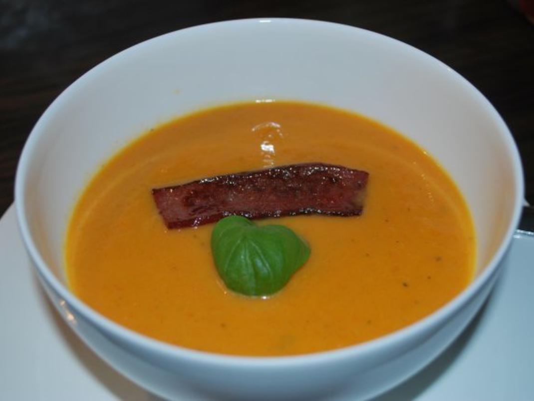 Süßkartoffel Möhren Suppe mit Cabanossi Streifen - einfach - von Anni2000