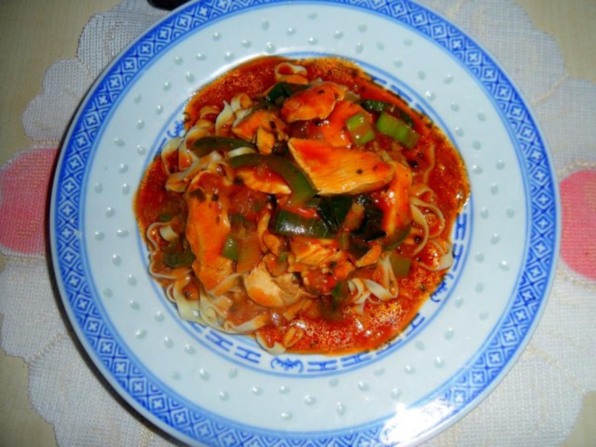 Hühnchen mit Paprika in fernöstlicher BBQ-Sauce; scharf - Rezept - Bild Nr. 2