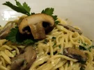 Spaghetti mit Cognac-Champignons - Rezept