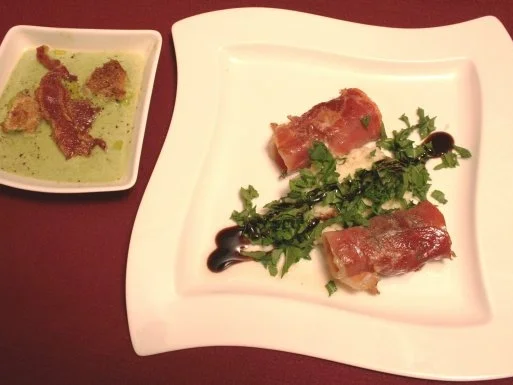 Rezept: Jakobsmuscheln im Speckmantel auf Selleriepüree Jakobsmuscheln im Speckmantel auf Selleriepüree - Rezept