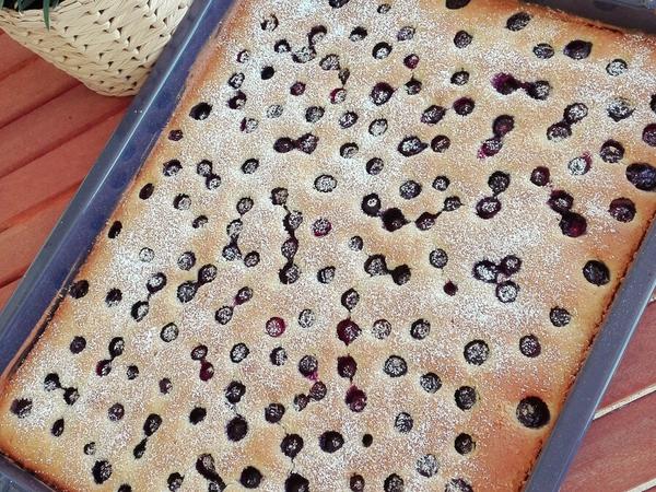 Heidelbeerkuchen vom Blech - schnell &amp; einfach - 267 kcal/100g