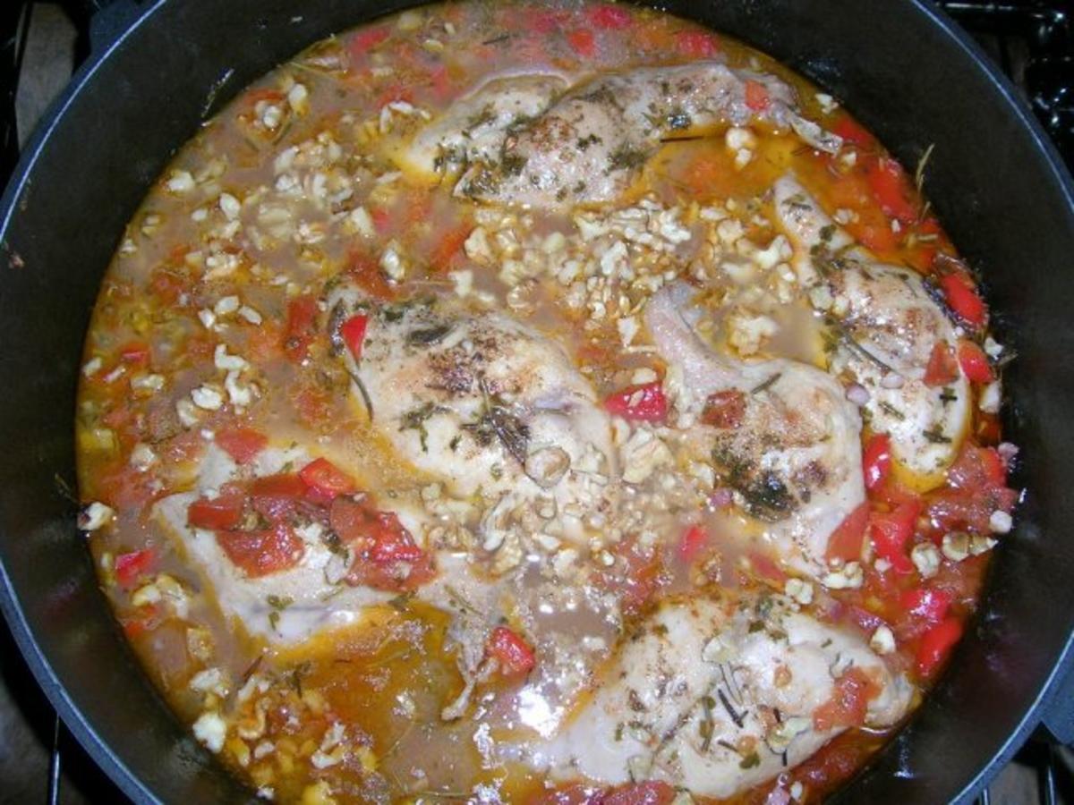 Kaninchenkeulen nach italienischer Art mit Blattspinat und Fettuccine ...
