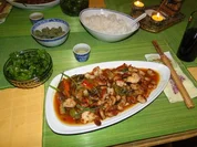 Thai-Wokgericht: Vegetarische Platte in Oestersauce - Rezept
