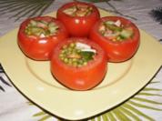 Rezept: Erbsen-Gurken-Wiener-Salat aus der Fleischtomate Erbsen-Gurken-Wiener-Salat aus der Fleischtomate - Rezept