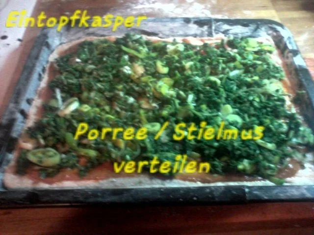 Porree - Stielmus - Mett - Pizza a`la Jörg - Rezept - Bild Nr. 4