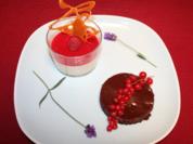 Rosmarin-Lavendel Panna Cotta und Schokoladentarte - Rezept