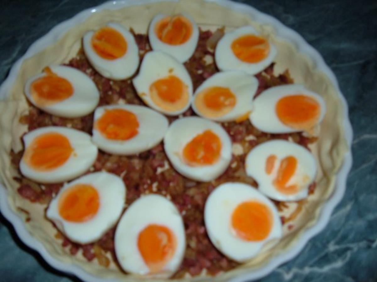 Blätterteig : Tarte mit Ei und Schinken - Rezept - Bild Nr. 8