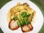 Kalbsmedaillons mit Champignonnudeln - Rezept