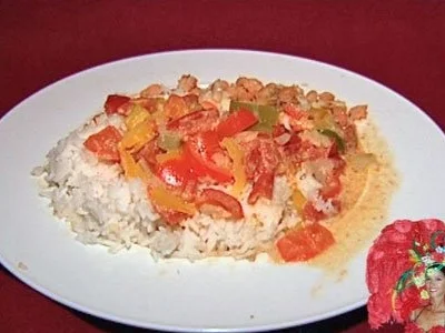 Rezept: Brasilianische Fischpfanne mit Reis (Micaela Schäfer) Brasilianische Fischpfanne mit Reis (Micaela Schäfer) - Rezept