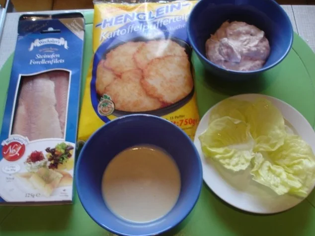 Rezept: Forellenfilet mit Reibekuchen und Dips Bild Nr. 2 Forellenfilet mit Reibekuchen und Dips - Rezept - Bild Nr. 2