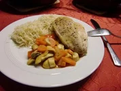 Hähnchenbrustfilet auf beschwipstes Gemüse - Rezept