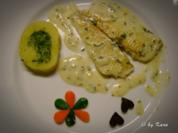 Fisch: Gekräutertes Chardonnay Schollenfilet mit einer Spinat Kartoffel Roulade - Rezept
