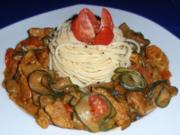 Zucchini-Filet-Pfanne mit Spaghetti - Rezept