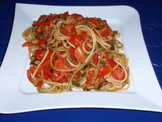 Bunte Spaghetti-Gemüse-Pfanne - Rezept - Bild Nr. 8