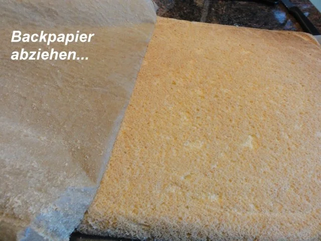 Biskuit:  ERDBEER - SAHNE - ROLLE - Rezept - Bild Nr. 8