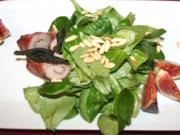 Kalbsinvoltini mit Parmaschinken und Salbei auf Salat mit frischen Feigen - Rezept