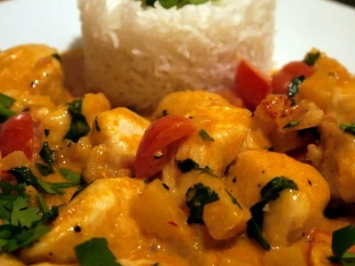 Rezept: Scharf-Süsses Ananas-Hähnchen an Basmati-Reis Scharf-Süsses Ananas-Hähnchen an Basmati-Reis - Rezept