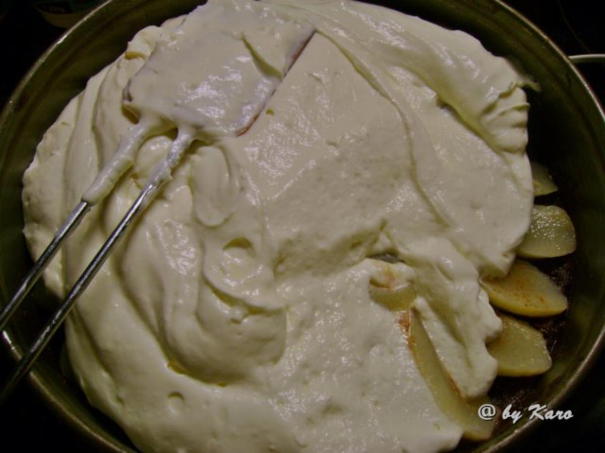 Kuchen: Birnen Puddingschmand auf einem schokoladigen Haselnussboden - Rezept - Bild Nr. 3