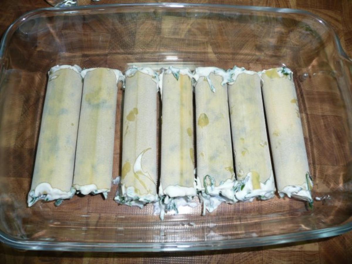 Cannelloni  mit Käse,Rucola Füllung - Rezept - Bild Nr. 3