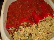 Spitzpaprika mit Couscous-Ziegenfrischkäse-Füllung - Rezept