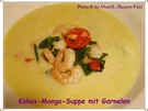 Kokos-Mango-Suppe mit Garnelen - Rezept