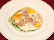 Wachteleier auf Spinatnest mit Alba-Trüffel - Rezept