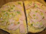 Fladenbrot überbacken mit Ananas u. Lauchzwiebeln - Rezept