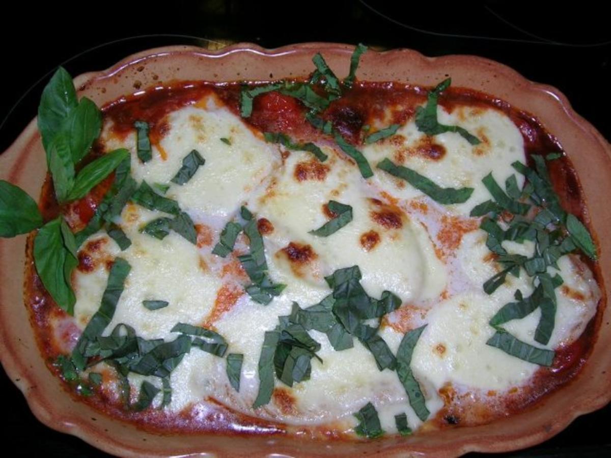 Pute "caprese" mit Tomaten, Mozzarella und Basilikum/schnell, einfach,lecker - Rezept