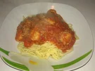 Garnelen mit Thunfisch in Weißwein-Tomatensauce auf Spaghetti - Rezept