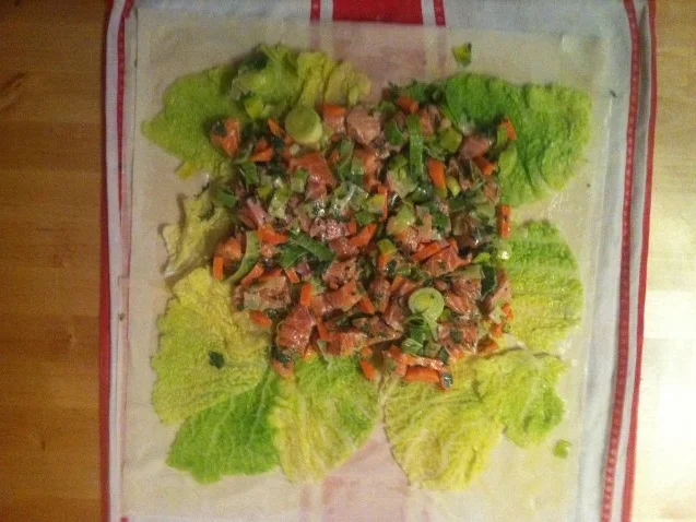 Lachs-Strudel mit Rahmwirsing - Rezept - Bild Nr. 4