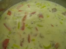 Lauchsuppe mit Hackfleisch - Rezept