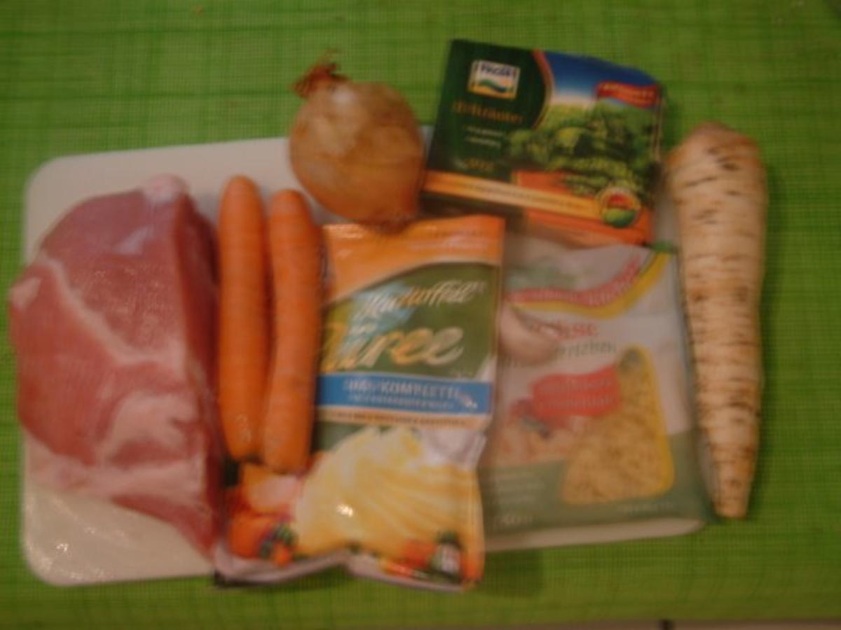 Schweinebraten mit überbackenen Kräuter-Kartoffelbrei - Rezept - Bild Nr. 2