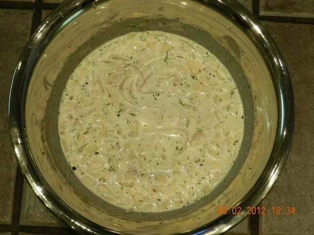 Rezept: Heringsstipp nach alter Art mit der "Milch" vom männlichen Hering dem sog. Milchner Bild Nr. 4 Heringsstipp nach alter Art mit der "Milch" vom männlichen Hering dem sog. Milchner - Rezept - Bild Nr. 4