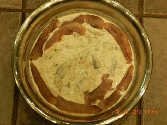 Rezept: Heringsstipp nach alter Art mit der "Milch" vom männlichen Hering dem sog. Milchner Bild Nr. 6 Heringsstipp nach alter Art mit der "Milch" vom männlichen Hering dem sog. Milchner - Rezept - Bild Nr. 6