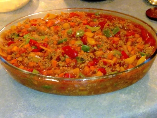 Paprika-Ragout mit Püree-Haube - Rezept