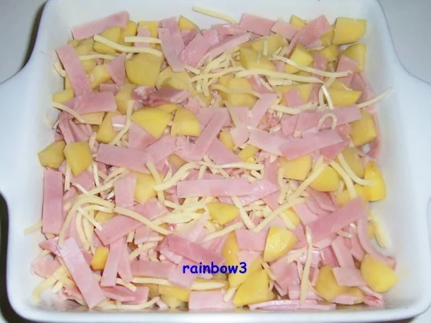 Rezept: Auflauf: Kartoffeln mit Kochschinken Bild Nr. 3 Auflauf: Kartoffeln mit Kochschinken - Rezept - Bild Nr. 3