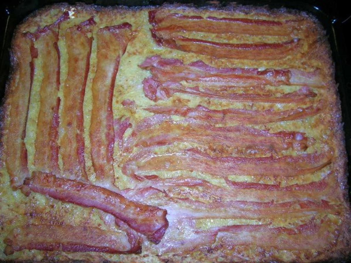 Bilder für Kartoffel-Blechkuchen mit Bacon - relativ schnell gezaubert und sehr lecker - Rezept