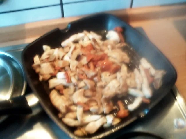 Putenfiletstreifen mit Waldpilzen in Frischkäsesosse - Rezept - Bild Nr. 5