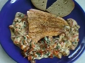 Rezept: Lachs gebraten mit bunten Schmand Bild Nr. 5 Lachs gebraten mit bunten Schmand - Rezept - Bild Nr. 5