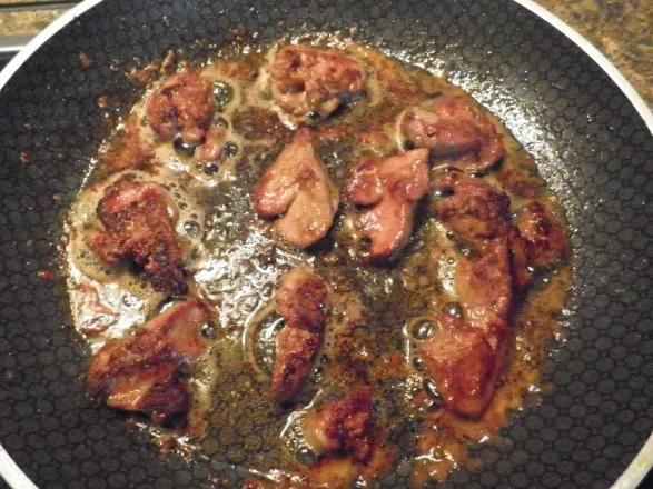 Hähnchenleber mit Whisky - Sahnesoße - Rezept - Bild Nr. 6