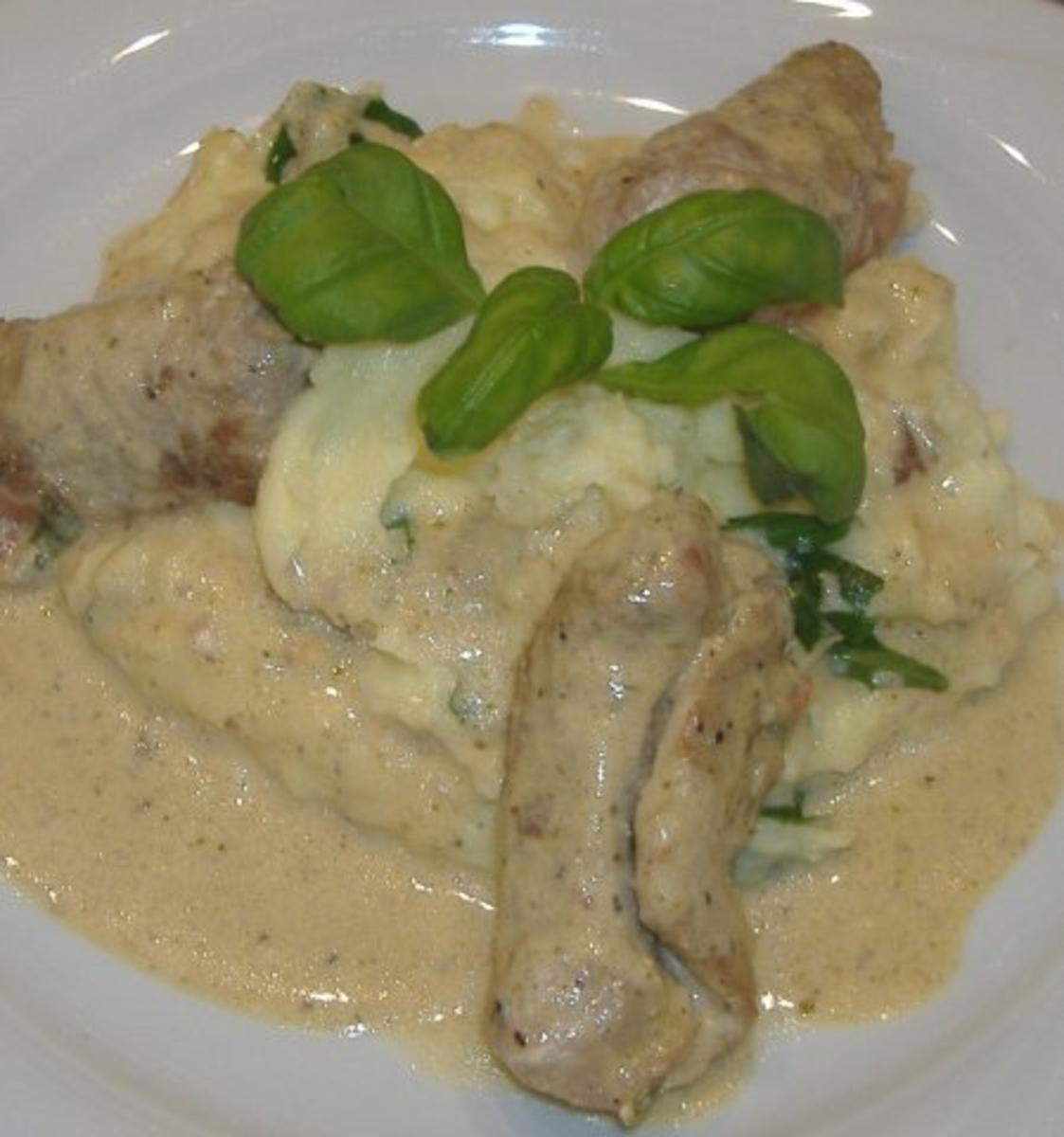 Involtini mit Ziegenfrischkäse,Parmaschinken und Rucola - Rezept