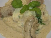 Involtini mit Ziegenfrischkäse,Parmaschinken und Rucola - Rezept