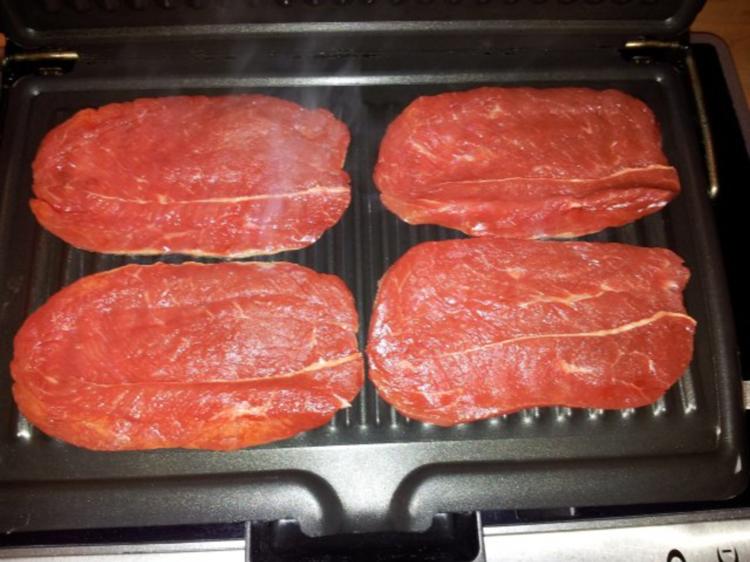 Rinderminutensteaks im Kontaktgrill gebraten - Rezept mit Bild - kochbar.de