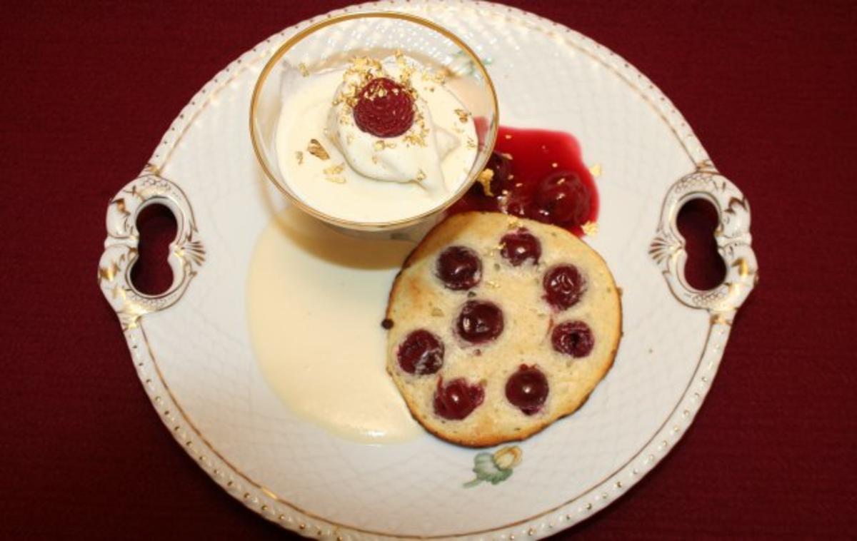 Kirschpfannküchlein mit Vanilleeis und Eierlikörsoße - Rezept - kochbar.de